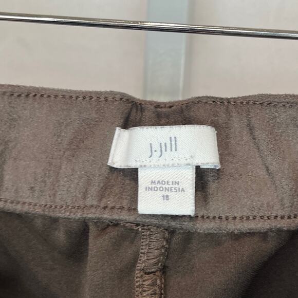 J. JILL  18 Taylor Luxe Faux Suede Ankle Pants Straight Leg Zip Fly Mocha Brown - Picture 3 of 11